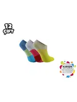 Mevsimlik Kız Çocuk Patik Çorap 12'li Şirin 003-1 - 12 ADET Asorti farklı açı