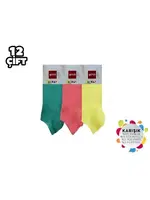 Mevsimlik Kız Çocuk Patik Çorap 12'li Şirin 003-1 - 12 ADET Asorti görsel 4