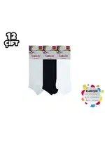 Dikişsiz Bayan Penye Patik Çorap 12'li Şirin 0645 - 12 ADET Asorti detay görünüm