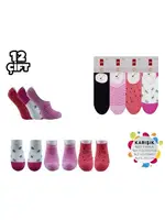 Dikişsiz Silikonlu Bayan Pamuk Babet 12'li Şirin 4022 - 12 ADET Asorti