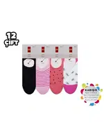 Dikişsiz Silikonlu Bayan Pamuk Babet 12'li Şirin 4022 - 12 ADET Asorti detay görünüm