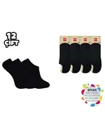 Siyah Görünmez Kapalı Erkek Penye Babet 12'li Şirin 7027-028 - 12 ADET Düz Siyah