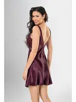 Sırt Dekolteli 2Li Kısa Gecelik Sabahlık Takımı Ahu Loriva 1918 Mor detay görünüm