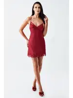 Sırt Dekolteli Mini Saten Dantelli Transparan Fantazi Gecelik İmaj 4210 Bordo farklı açı