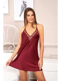 Pink Night Sırt Dekolteli Saten Gecelik Pink Night 3862