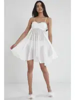 Sırt Dekolteli Şifon Dantelli Kısa Gecelik Pierre Cardin 880  Ekru görsel 10