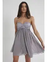 Sırt Dekolteli Şifon Dantelli Kısa Gecelik Pierre Cardin 880  görsel 5