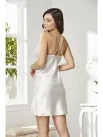 Sırtı Çapraz Askılı Saten Dantelli Kısa Gecelik Pierre Cardin 860 Ekru görsel 26