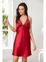 Sırtı Çapraz Askılı Saten Dantelli Kısa Gecelik Pierre Cardin 860 Kırmızı görsel 24