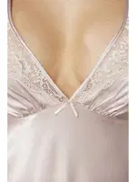 Sırtı Çapraz Askılı Saten Dantelli Kısa Gecelik Pierre Cardin 860 Pudra detay görünüm