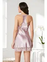 Sırtı Çapraz ipli Saten Dantelli Kısa Gecelik Pierre Cardin 870  görsel 16