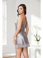 Sırtı Çapraz ipli Saten Dantelli Kısa Gecelik Pierre Cardin 870  görsel 9