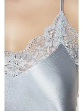 Pierre Cardin Sırtı Çapraz ipli Saten Dantelli Kısa Gecelik Pierre Cardin 870  - Alternatif Görünüm