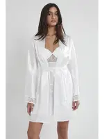 Sırtı Kalp Dantelli Saten Gecelik Sabahlık Takımı Pierre Cardin 4090  Ekru görsel 30