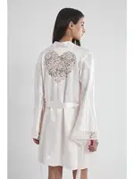 Sırtı Kalp Dantelli Saten Gecelik Sabahlık Takımı Pierre Cardin 4090  görsel 24