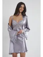 Sırtı Kalp Dantelli Saten Gecelik Sabahlık Takımı Pierre Cardin 4090  farklı açı