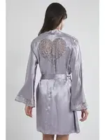 Sırtı Kalp Dantelli Saten Gecelik Sabahlık Takımı Pierre Cardin 4090  görsel 4