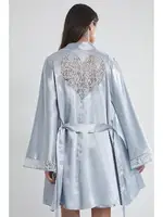 Sırtı Kalp Dantelli Saten Gecelik Sabahlık Takımı Pierre Cardin 4090  görsel 8