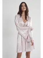 Sırtı Kalp Dantelli Saten Gecelik Sabahlık Takımı Pierre Cardin 4090  Pudra görsel 13