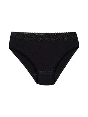 Yıldız Çamaşır Siyah 6'lı Paket Likralı Beli Dantelli Kadın Bikini Külot Yıldız 3528 - Alternatif Görünüm