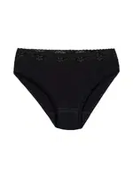 Siyah 6'lı Paket Likralı Beli Dantelli Kadın Bikini Külot Yıldız 3528 Siyah detay görünüm