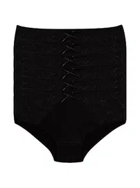 Yıldız Çamaşır Siyah 6'lı Paket Likralı Dantelli Bato Kadın Külot Yıldız 3831