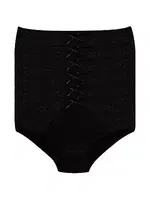 Siyah 6'lı Paket Likralı Dantelli Bato Kadın Külot Yıldız 3831 Siyah