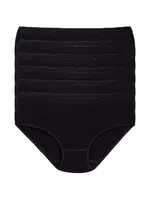 Siyah 6'lı Paket Pamuk Kadın Bato Külot Yıldız 3581 Siyah