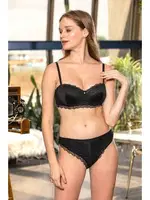 Siyah Balenli Kaplı Straplez Sütyen Slip Külot Takım Gallipoli MGP31291 Siyah