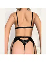 Siyah Britli Dantel Seksi Jartiyer Takım Jesica Bella E-0034 Siyah görsel 4