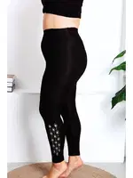 Siyah Büyük Beden Yüksek Bel Taş Detaylı Tayt Lady 1123 Siyah detay görünüm