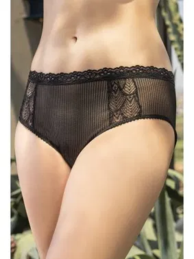 Gallipoli Siyah Dantel Ve Tül Slip Külot Gallipoli MGP21321