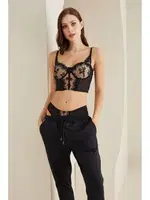 Siyah Dantelli Büstiyer Sütyen Külot Takımı NBB 4812 Siyah farklı açı