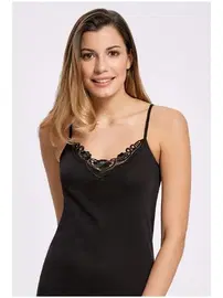 Arma Yıldız Siyah Dantelli İp Askılı Ribana Atlet Arma Yıldız 3306