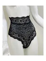 Kurdelalı Siyah Dantelli Yüksek Bel Külot Venüs Sistina K1013 Siyah görsel 4