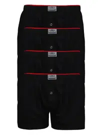 Arma Yıldız Siyah Düğmeli Havlu Bel Boxer 4'lü Paket Arma Yıldız 1140 - 4 ADET