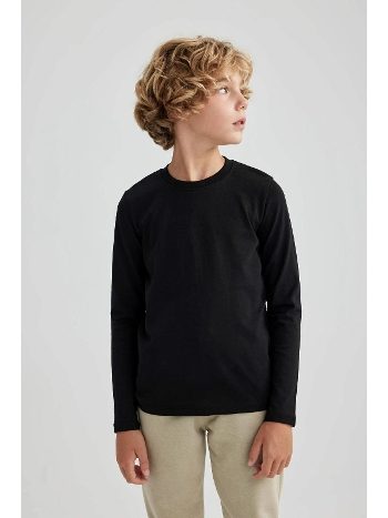 Siyah Erkek Çocuk Uzun Kollu Tişört %100 Pamuk Arma Yıldız 5538