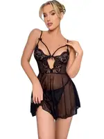 Siyah Fantezi Gecelik Takım Lily Bianca 962 Siyah