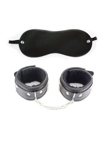 Siyah Fantezi Göz Bandı Kelepçe Harness missisX 6012