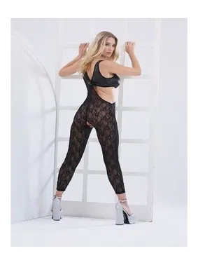 Moonlight Siyah Fantezi Özel Bölgesi Açık Dantel Catsuit Moonlight 9425 - Alternatif Görünüm
