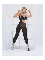 Siyah Fantezi Özel Bölgesi Açık Dantel Catsuit Moonlight 9425 Siyah detay görünüm