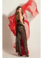 Siyah Fileli Elbise String Fantazi Gecelik Takım Gallipoli MGP6092 Siyah farklı açı