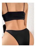 Siyah Fiyonlu Külot Yüksek Bel Fiyonklu Şık 1002 Siyah görsel 4