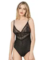 Siyah İnce Askılı Dantel Ve Tül Sırtı Açık Rahat Kancalı Çıtçıtlı Body Özkan 26835 Siyah görsel 4