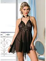 Siyah Kadın Fantezi Takım Lily Bianca 648 Siyah