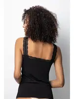 Siyah Kadın Likralı Dantelli Atlet Donex 3286 Siyah farklı açı