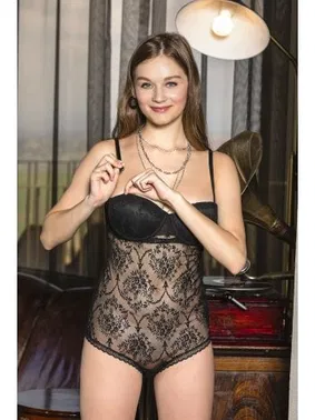 Gallipoli Siyah Kadın Sütyenli Dantelli Çıtçıtlı Badi 11140 - Alternatif Görünüm