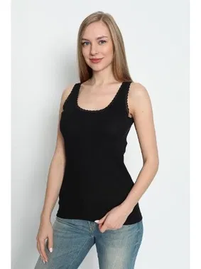 Arma Yıldız Siyah Kalın Askılı Dantelli Atlet Arma Yıldız 3363 - Alternatif Görünüm