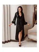 Siyah Kısa Asimetrik Kesim 2li Saten Gecelik Takımı İmaj 4225 Siyah