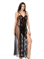 Siyah Kısa Tül Gecelik Ahu Primoda 4257 Siyah detay görünüm